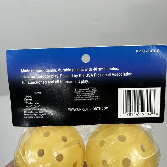 Tourna Strike Outdoor Pickleball 6-Pack USAPA Approved Optic Yellow New Open - Picture 6 of 6